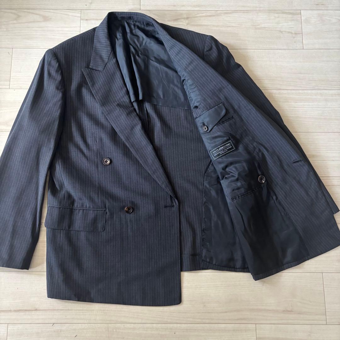 [Italian Fabric] Summer Double Suit Setup Striped Large Unlined