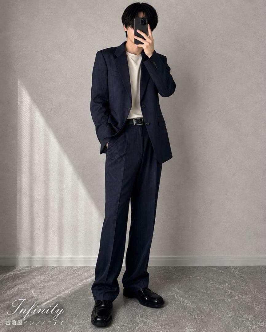 Rue Royale Custom Suit Setup Pinstripe Navy Men's