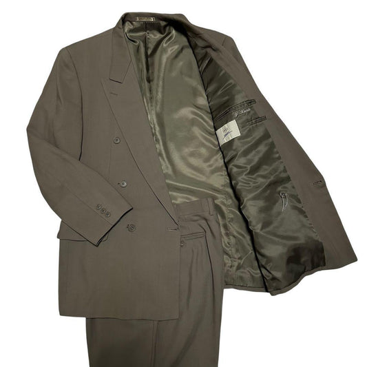 Casual Suit Setup Double Breasted 90S Vintage Khaki