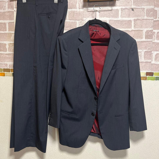 navy striped business suit set