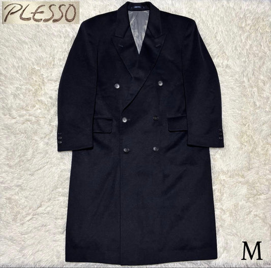 Very good condition Wool maxi length double chester coat dark blue M