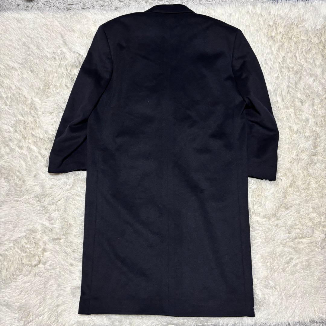Very good condition [PLESSO] Wool maxi length double chester coat dark blue M