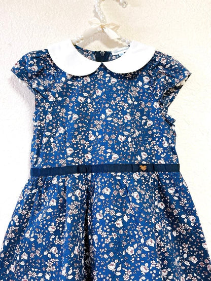 [Catherine Cottage] Beautiful item Floral pattern white collar dress 130