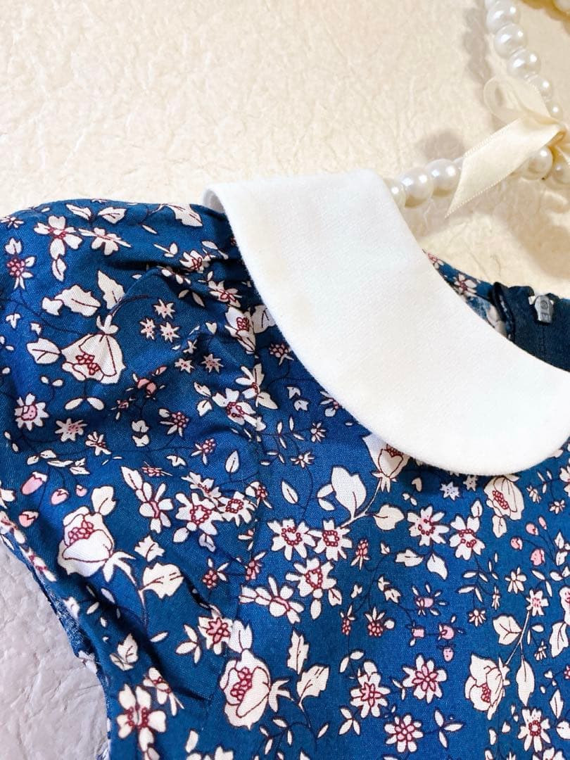 [Catherine Cottage] Beautiful item Floral pattern white collar dress 130