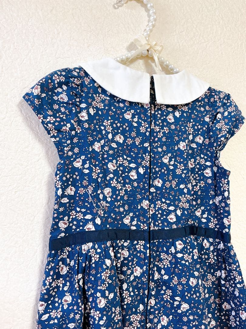 [Catherine Cottage] Beautiful item Floral pattern white collar dress 130