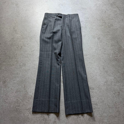 Men's Vintage Gray Striped Three-piece Setup Suit M