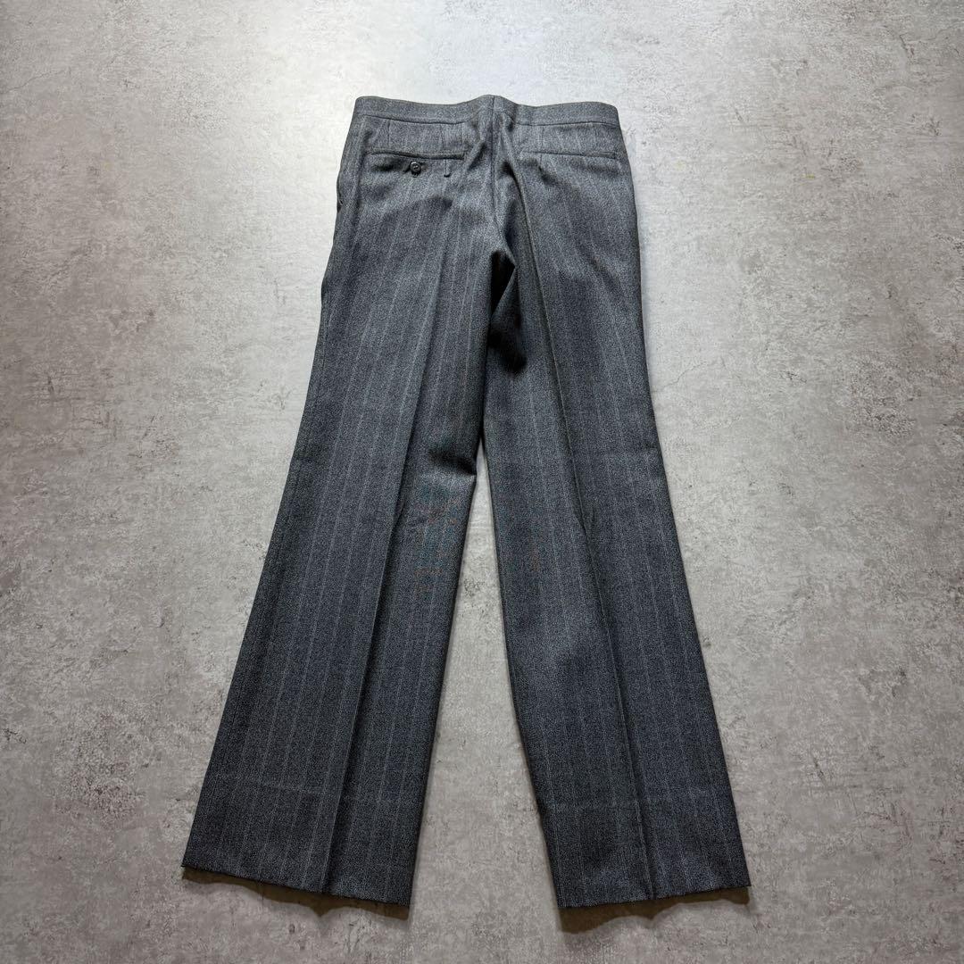 Men's Vintage Gray Striped Three-piece Setup Suit M