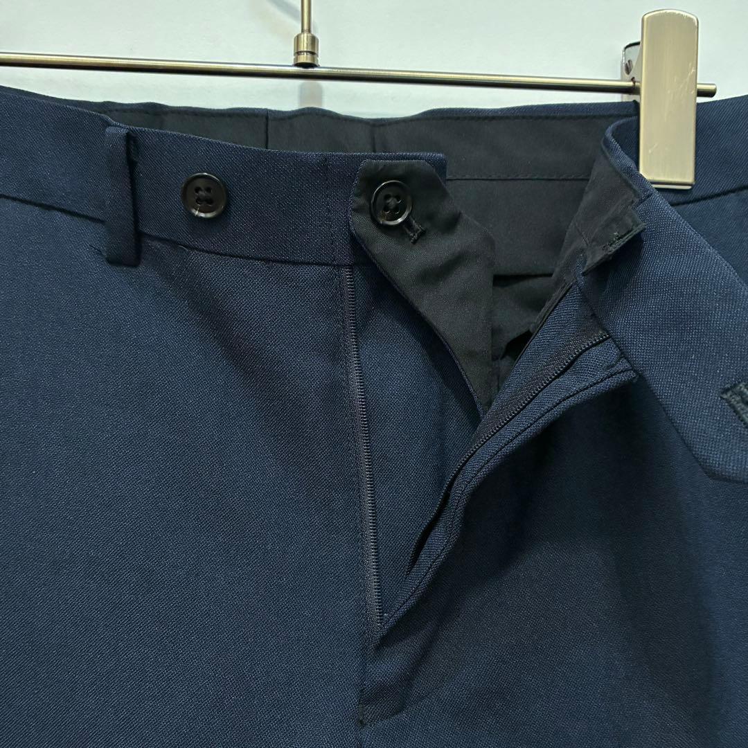 [Home wash] Slacks pants center press office navy L