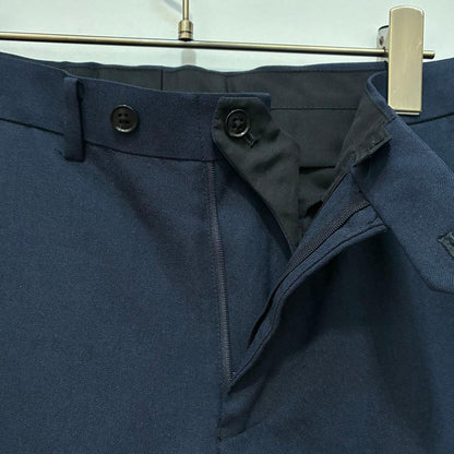 [Home wash] Slacks pants center press office navy L