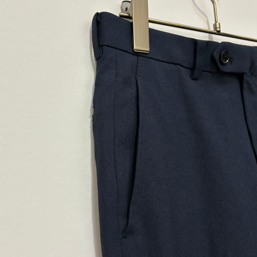 [Home wash] Slacks pants center press office navy L