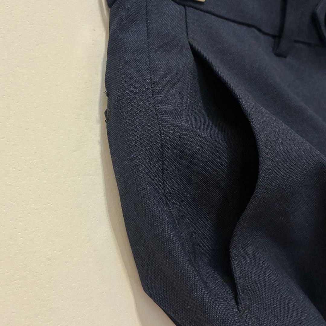 [Home wash] Slacks pants center press office navy L
