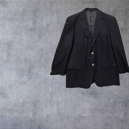 [Durban] Tailored jacket suit wool made in Japan navy L