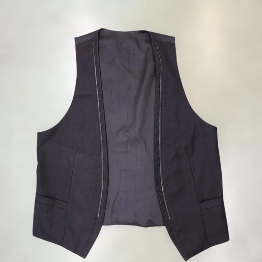 Neil Barrett suit vest zip design satin jacquard combination