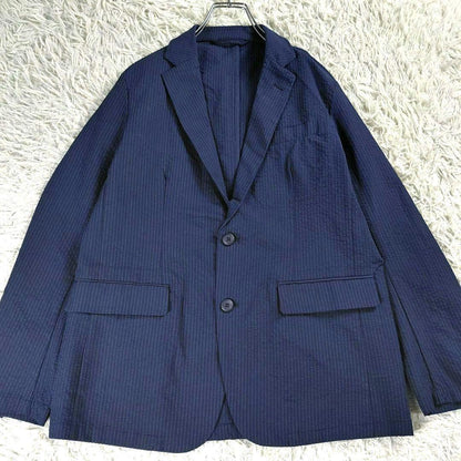 Very good condition Takeokikuchi TK washable seersucker tailored jacket navy