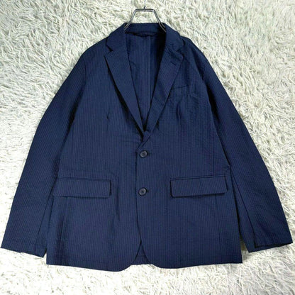 Very good condition Takeokikuchi TK washable seersucker tailored jacket navy