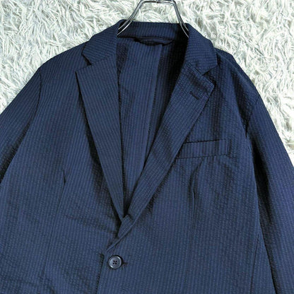 Very good condition Takeokikuchi TK washable seersucker tailored jacket navy