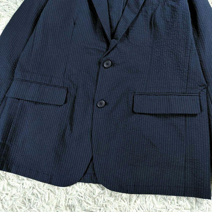 Very good condition Takeokikuchi TK washable seersucker tailored jacket navy