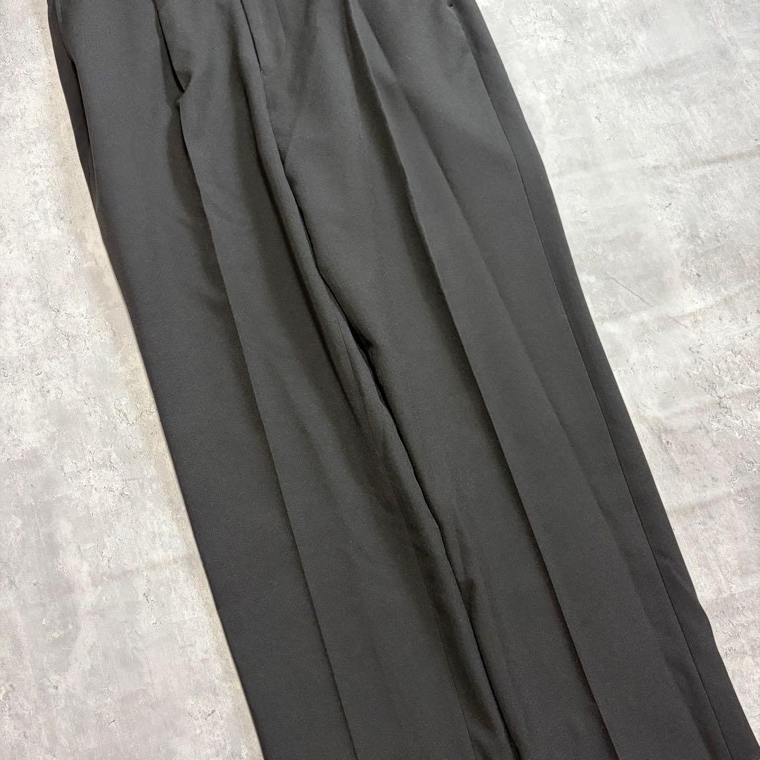 Good condition double breasted setup suit black adjuster tuck 180