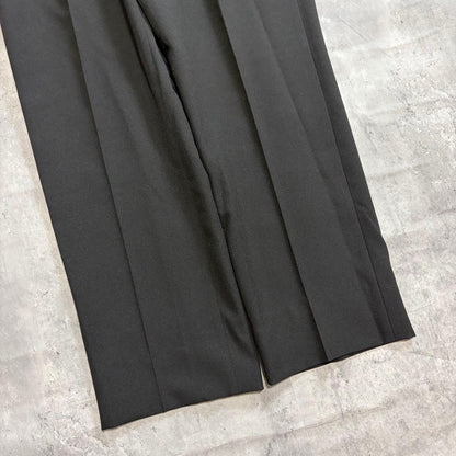 Good condition double breasted setup suit black adjuster tuck 180