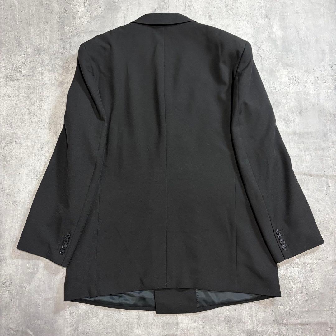 Good condition double breasted setup suit black adjuster tuck 180