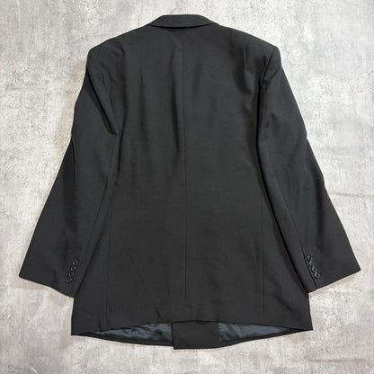 Good condition double breasted setup suit black adjuster tuck 180
