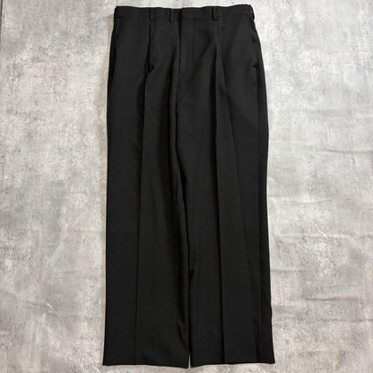 Good condition double breasted setup suit black adjuster tuck 180