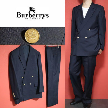 Burberrys 90s WOOL & MOHAIR gold button double setup