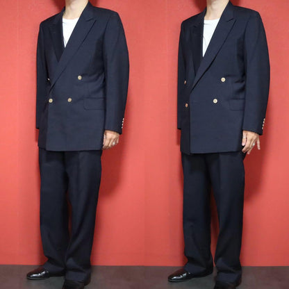 Burberrys 90s WOOL & MOHAIR gold button double setup