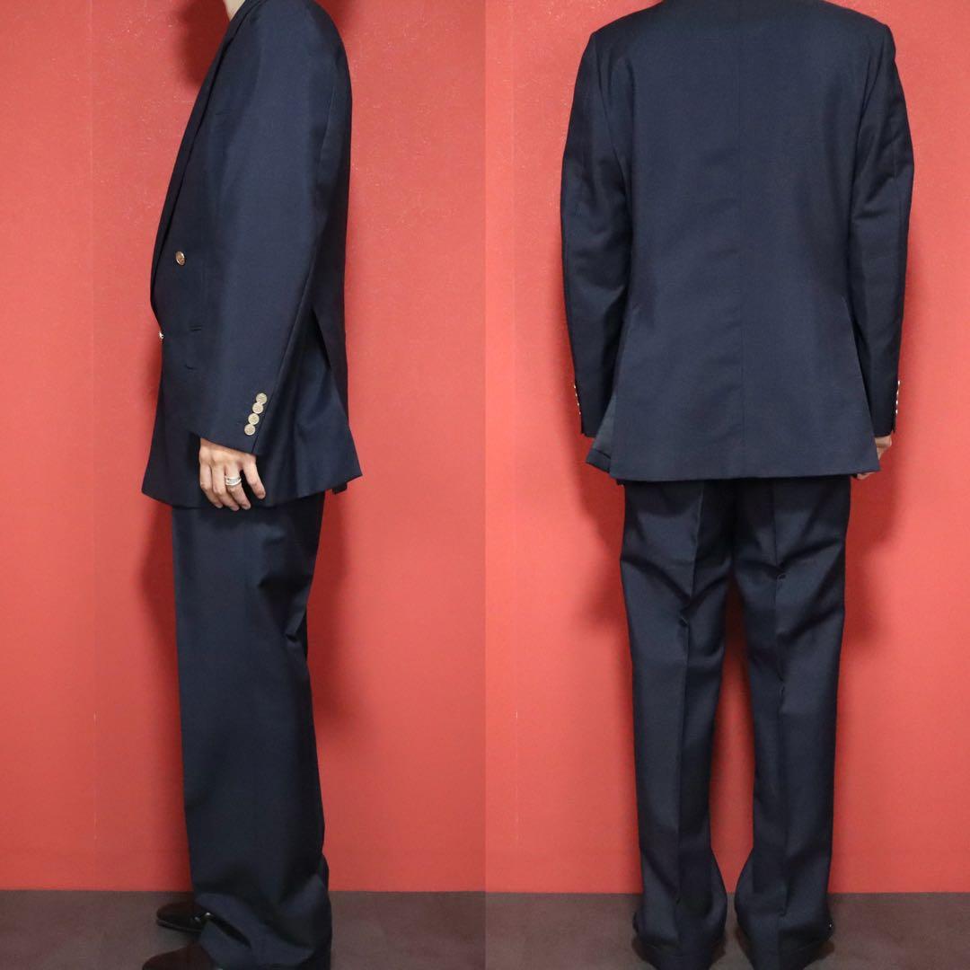 Burberrys 90s WOOL & MOHAIR gold button double setup