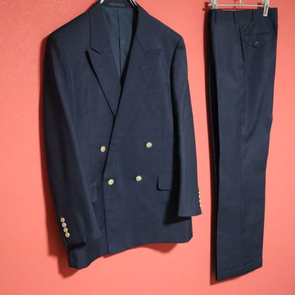 Burberrys 90s WOOL & MOHAIR gold button double setup