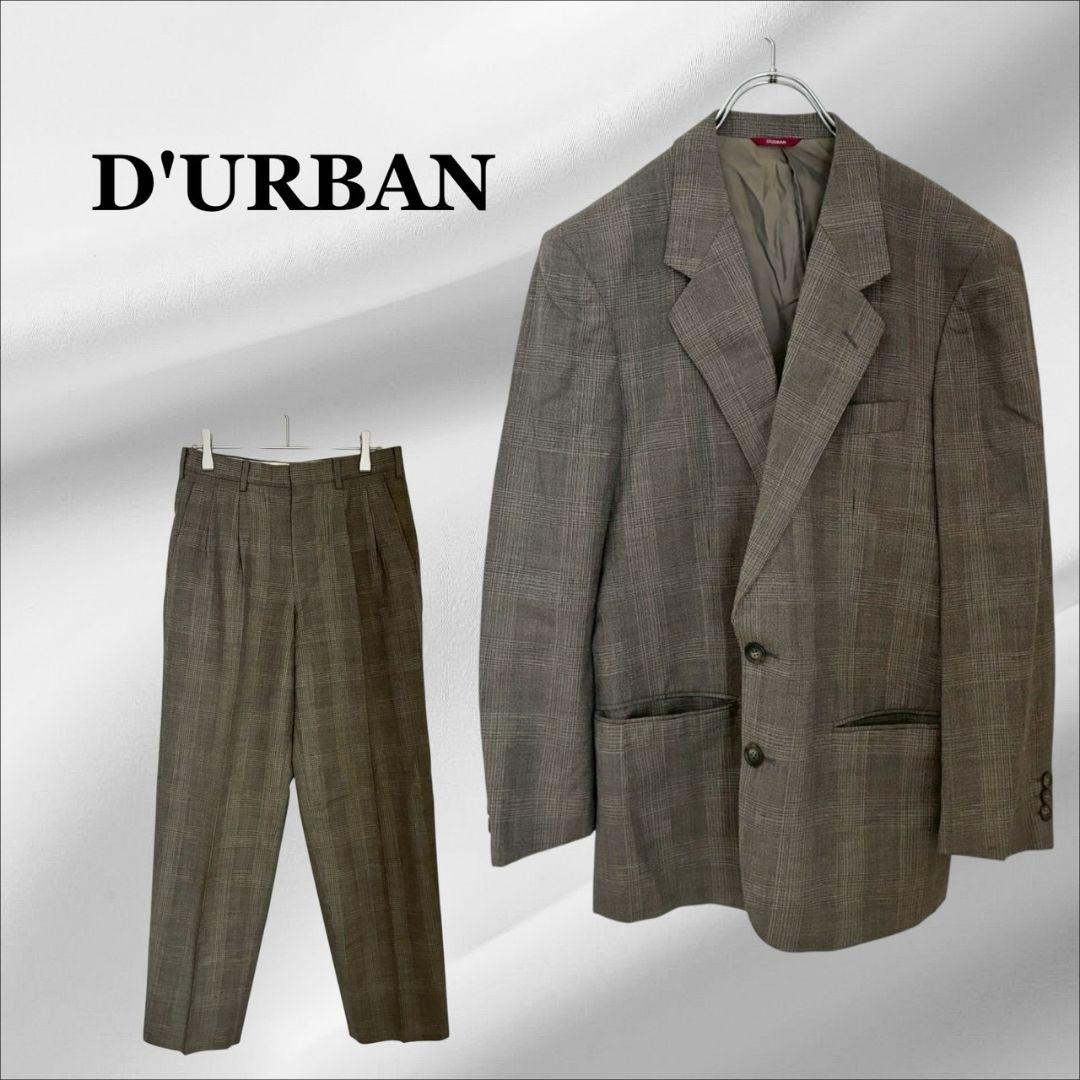 “Durban” Suit Setup Beige Check Retro Masaki Suda Style