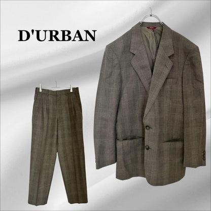 “Durban” Suit Setup Beige Check Retro Masaki Suda Style