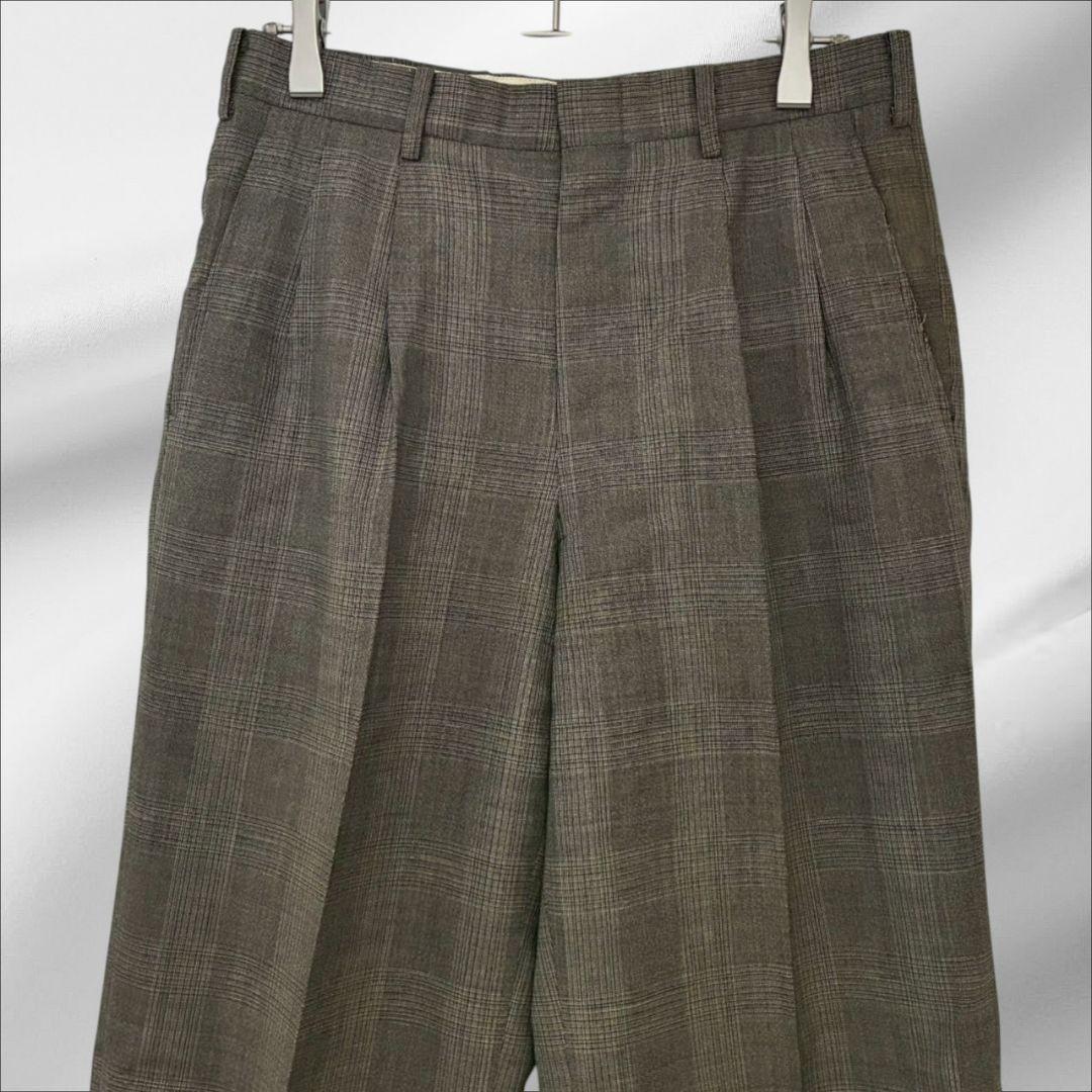 “Durban” Suit Setup Beige Check Retro Masaki Suda Style
