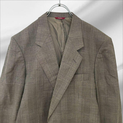 “Durban” Suit Setup Beige Check Retro Masaki Suda Style