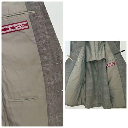 “Durban” Suit Setup Beige Check Retro Masaki Suda Style