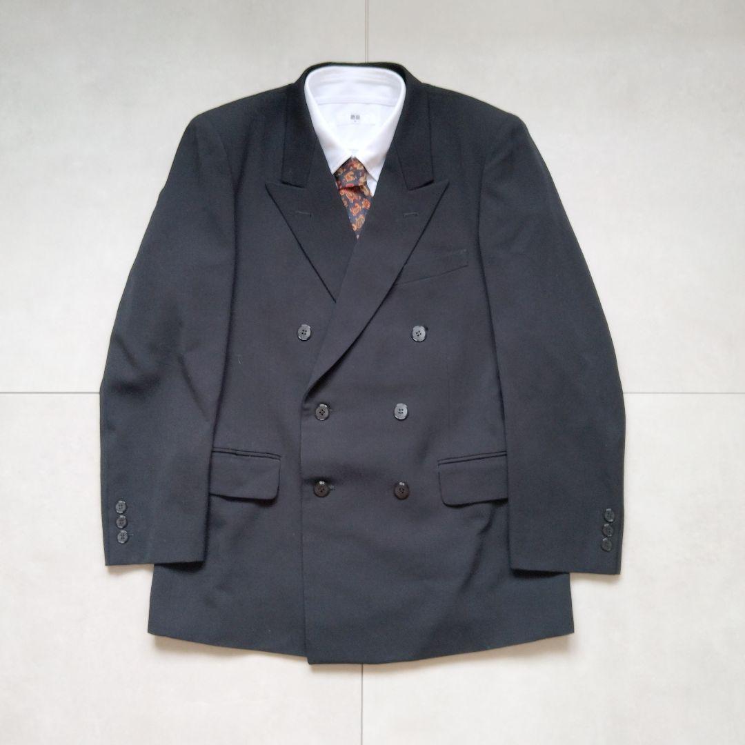 90s vintage double suit setup retro unlined black wedding