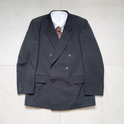 90s vintage double suit setup retro unlined black wedding