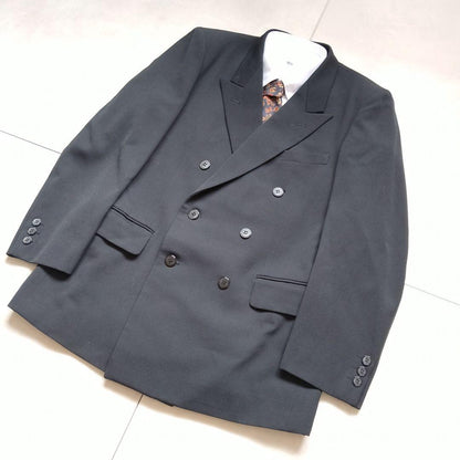 90s vintage double suit setup retro unlined black wedding