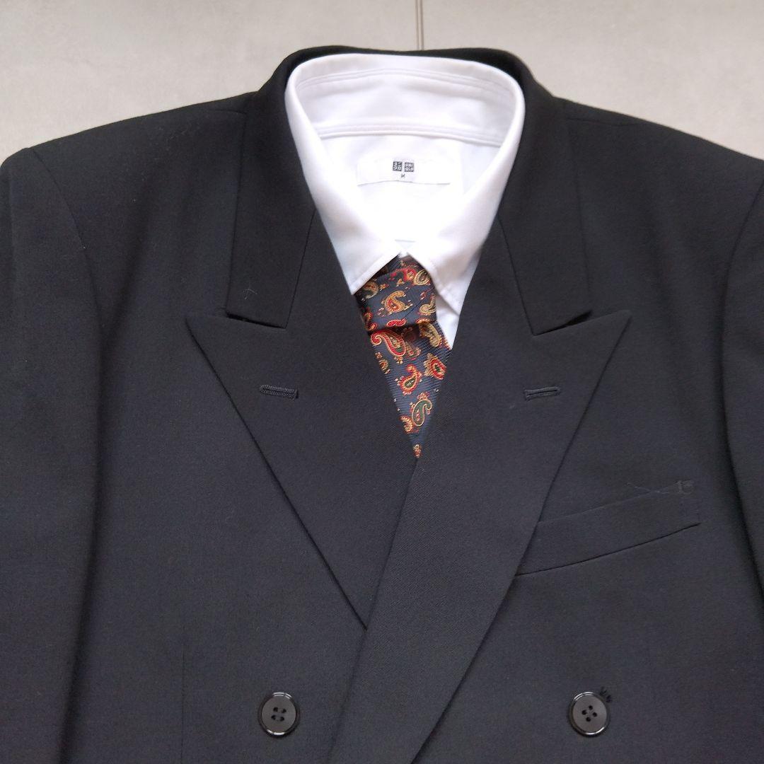 90s vintage double suit setup retro unlined black wedding
