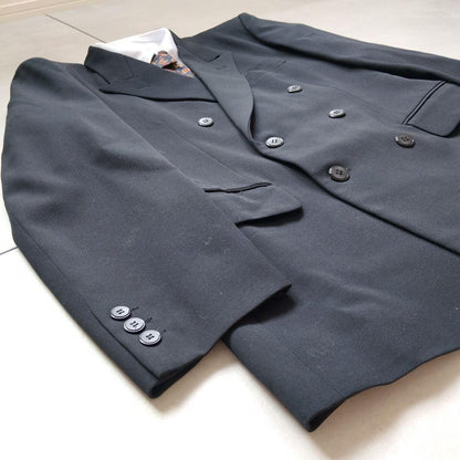 90s vintage double suit setup retro unlined black wedding