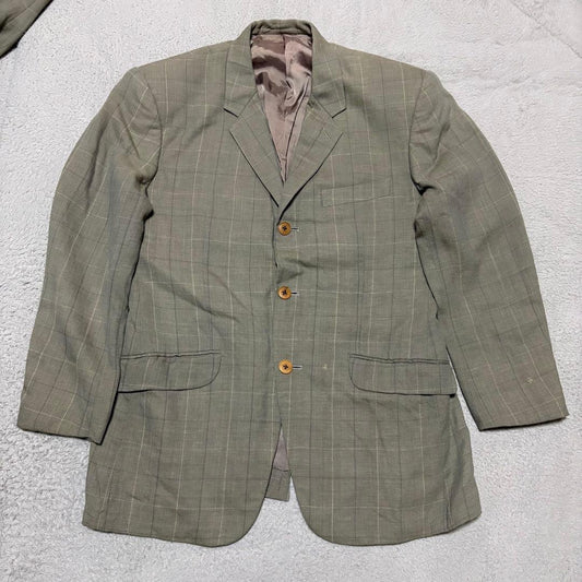 Finest Linen Blend Takeo Kikuchi Setup Window Pen Two Tuck Khaki 2
