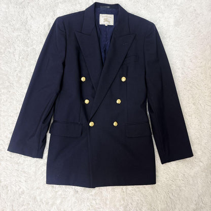 Burberrys Navy blue gold button double 42 skirt setup rare