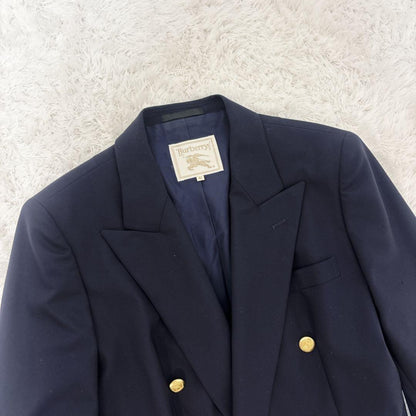 Burberrys Navy blue gold button double 42 skirt setup rare