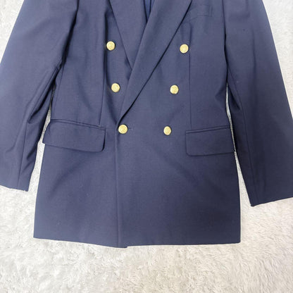 Burberrys Navy blue gold button double 42 skirt setup rare