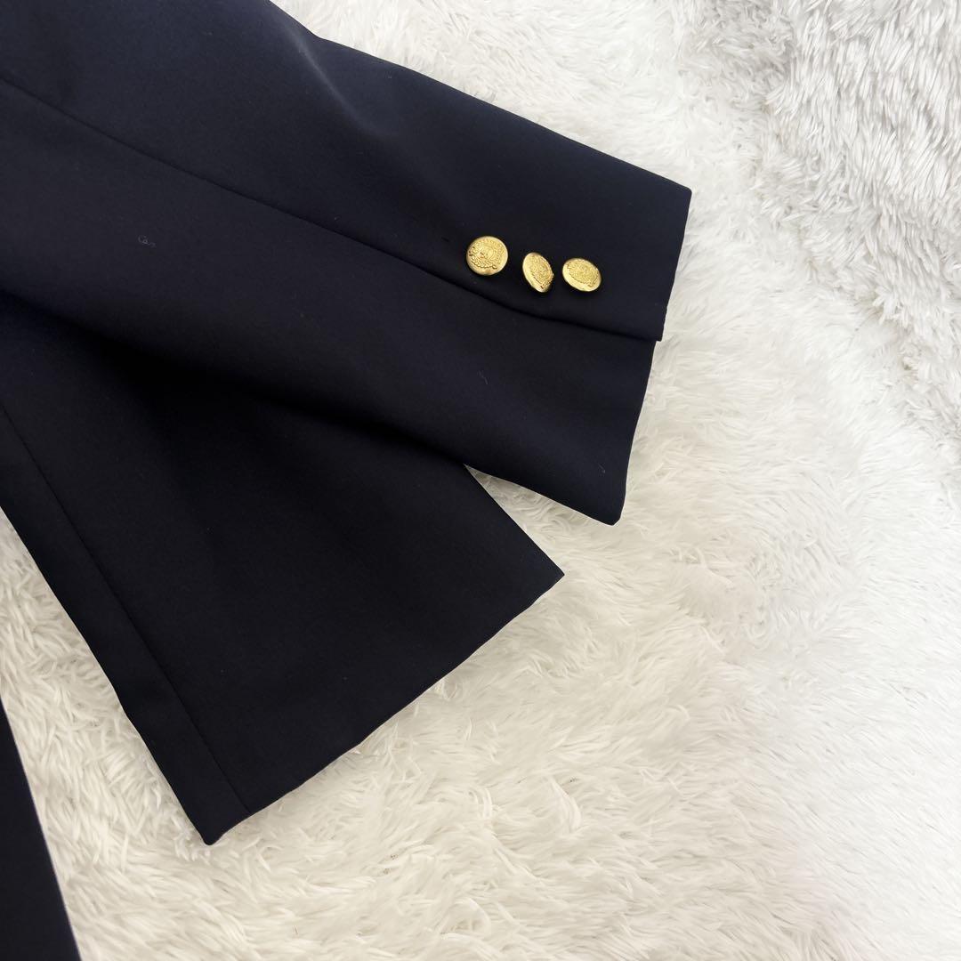 Burberrys Navy blue gold button double 42 skirt setup rare