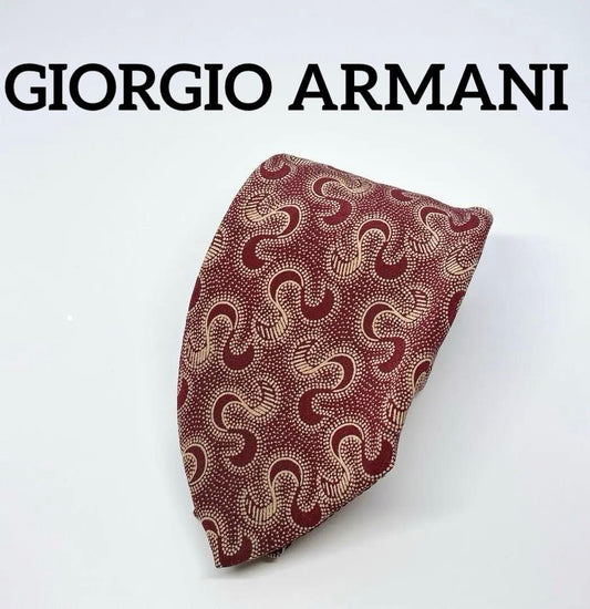 Giorgio Armani Tie Geometric Pattern 100% Silk Made in Italy 8cm