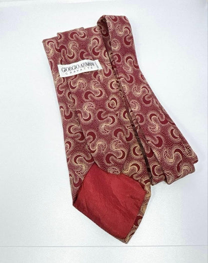 Giorgio Armani Tie Geometric Pattern 100% Silk Made in Italy 8cm