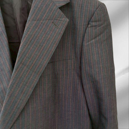 Made in America high quality "Plum Royal" suit set up Gray striped