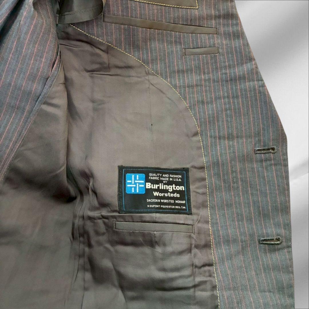 Made in America high quality "Plum Royal" suit set up Gray striped