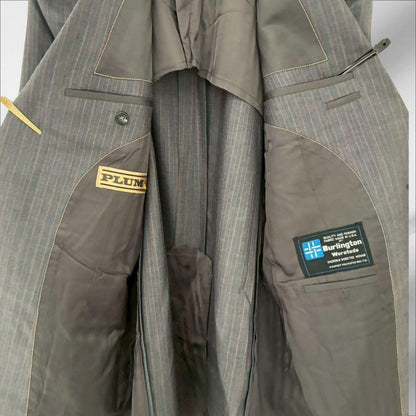 Made in America high quality "Plum Royal" suit set up Gray striped